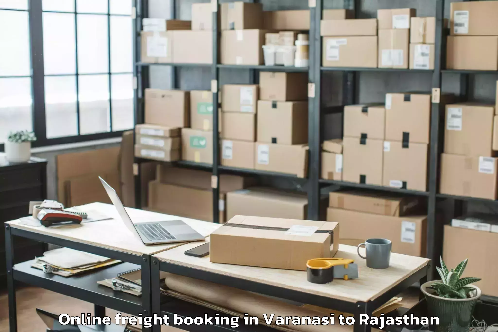 Book Varanasi to Lakheri Online Freight Booking